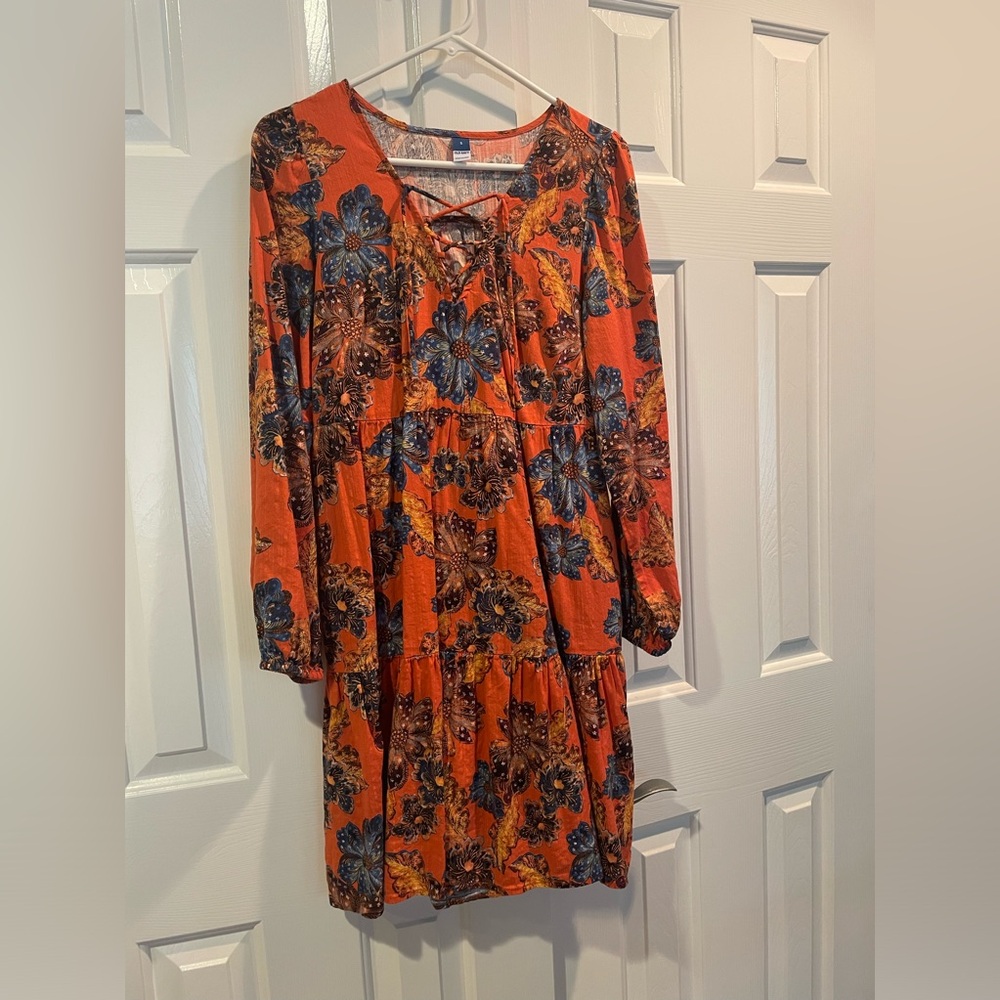 Old Navy Summer Orange Floral Dress Size Small